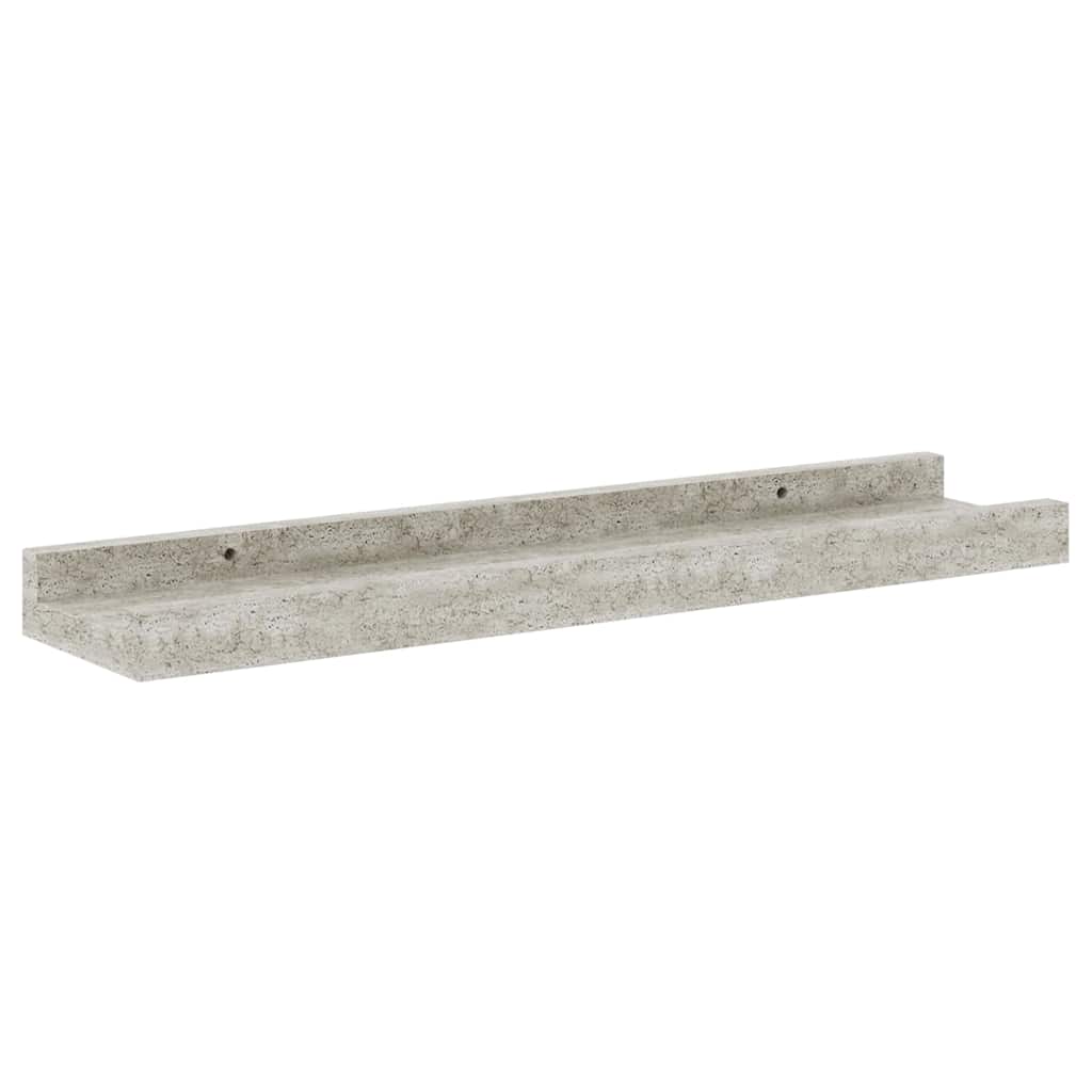 Wandregale 2 Stk. Betongrau 40x9x3 cm