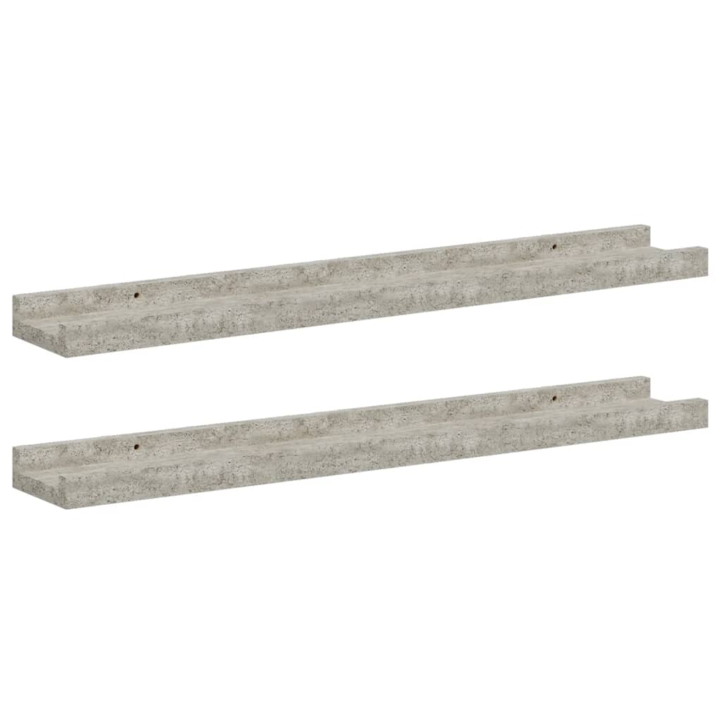 Wandregale 2 Stk. Betongrau 60x9x3 cm