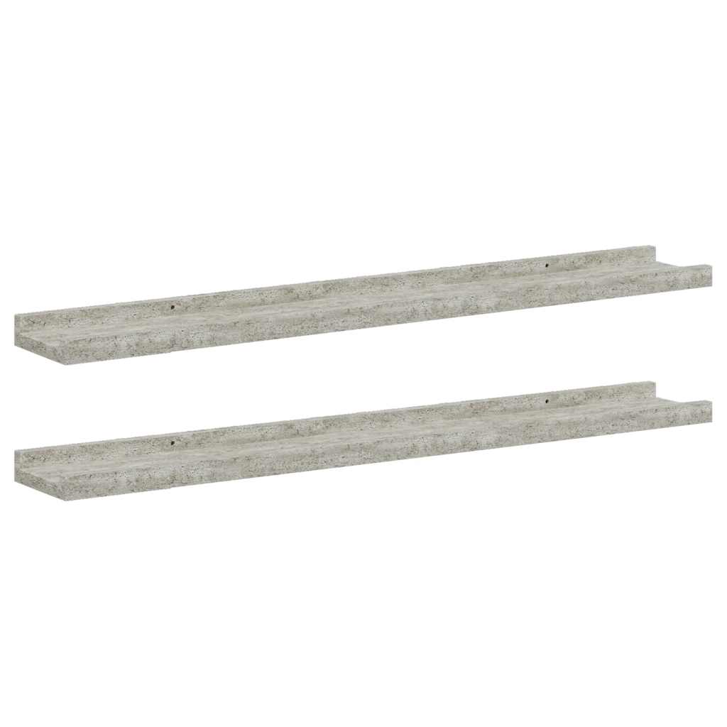 Wandregale 2 Stk. Betongrau 80x9x3 cm