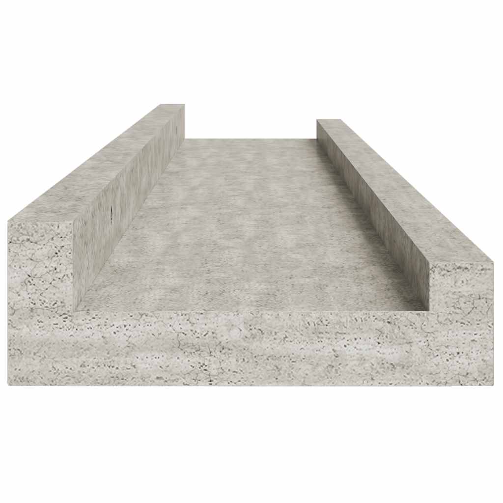 Wandregale 2 Stk. Betongrau 80x9x3 cm