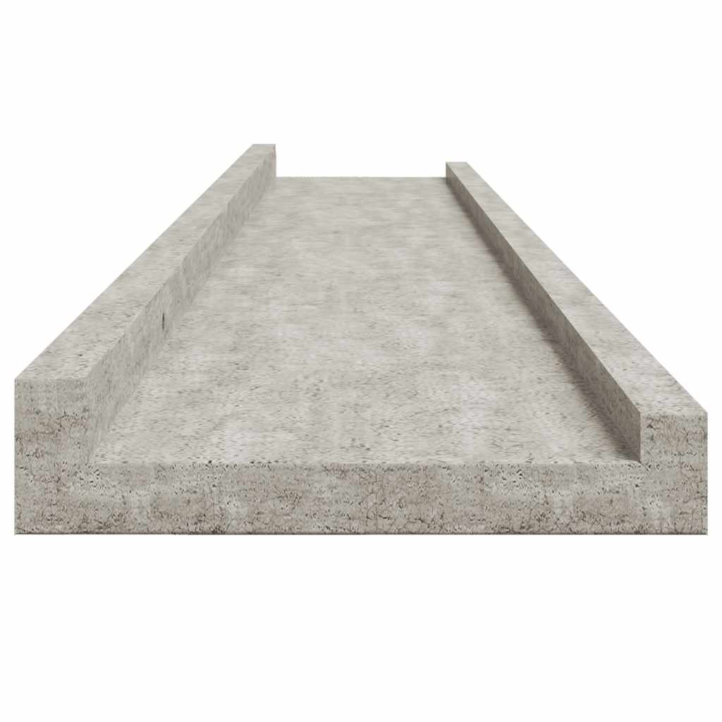 Wandregale 2 Stk. Betongrau 100x9x3 cm