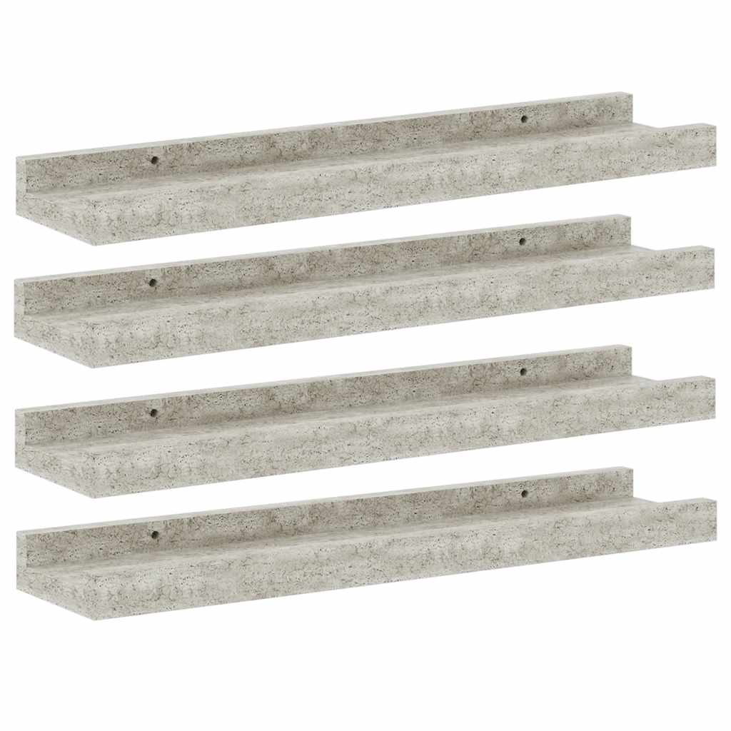 Wandregale 4 Stk. Betongrau 40x9x3 cm