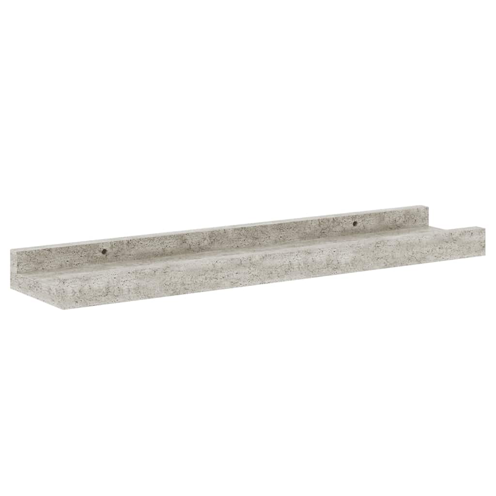 Wandregale 4 Stk. Betongrau 40x9x3 cm
