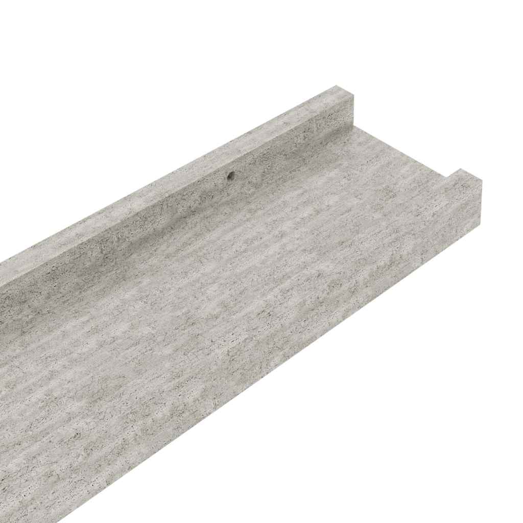 Wandregale 4 Stk. Betongrau 60x9x3 cm