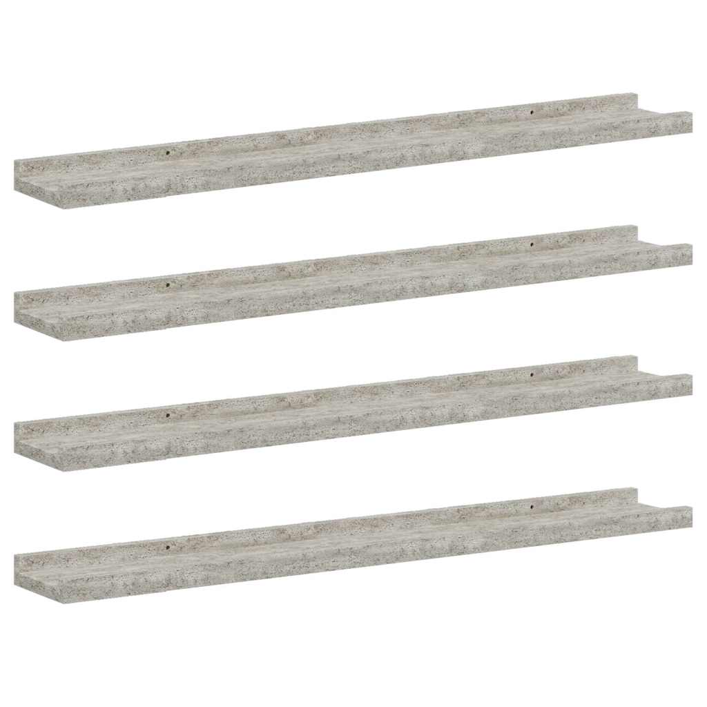 Wandregale 4 Stk. Betongrau 80x9x3 cm