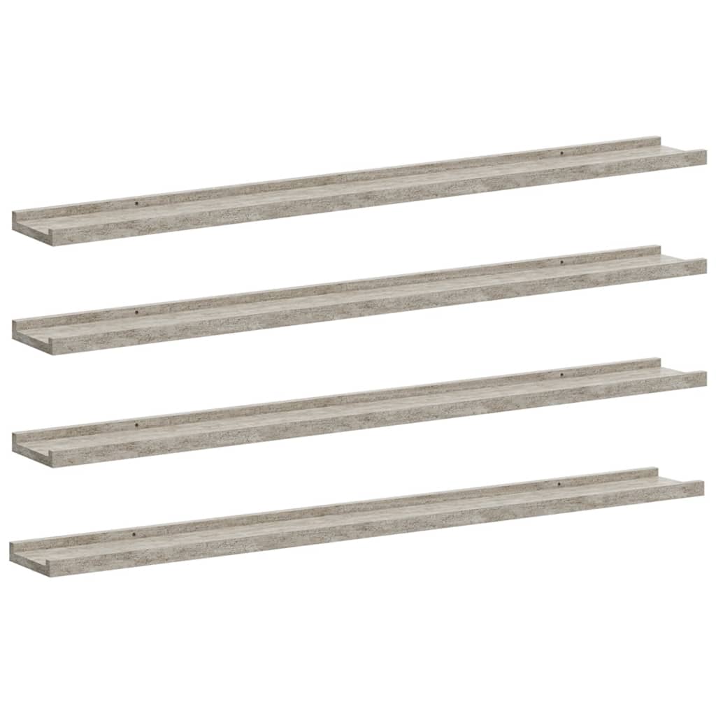 Wandregale 4 Stk. Betongrau 100x9x3 cm