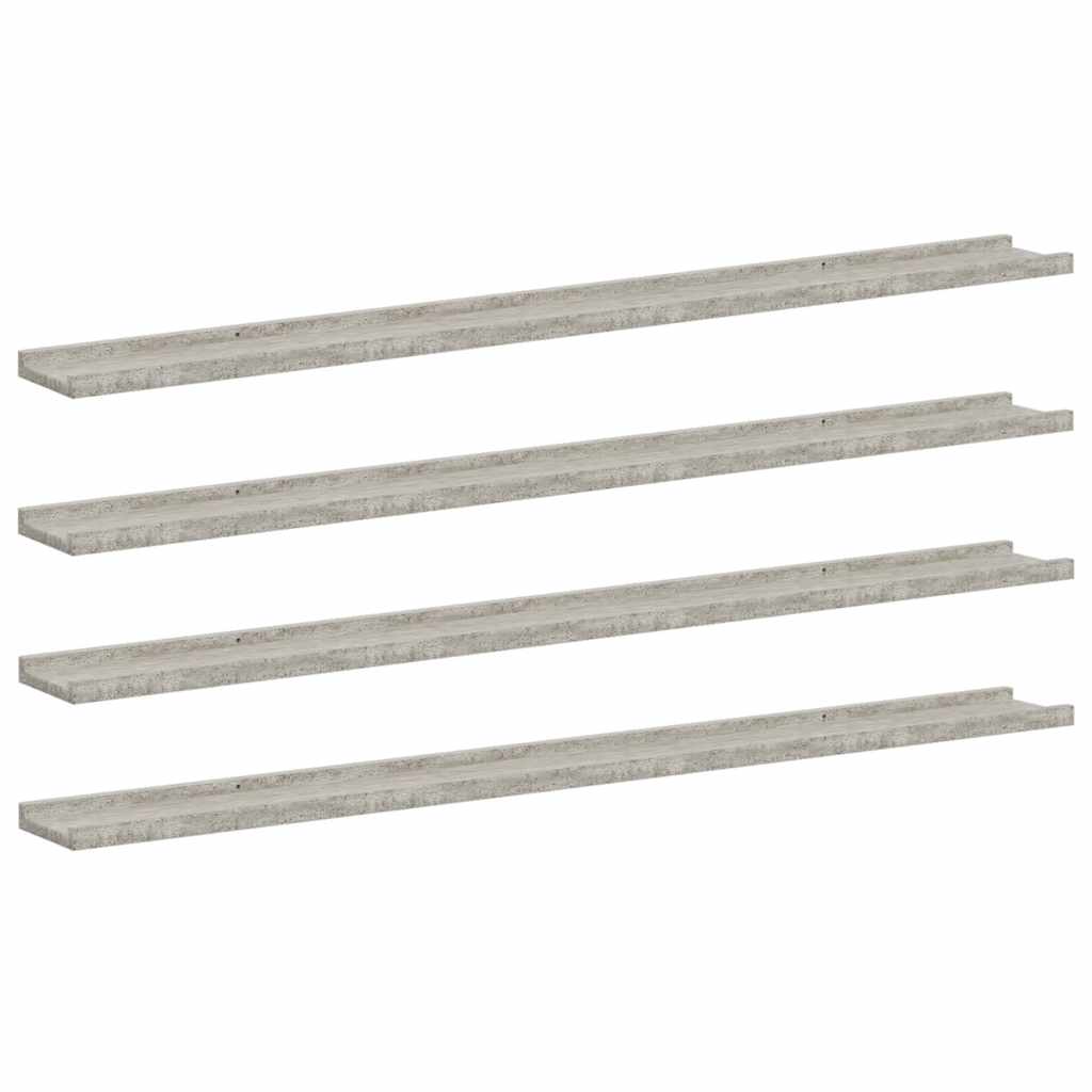 Wandregale 4 Stk. Betongrau 115x9x3 cm