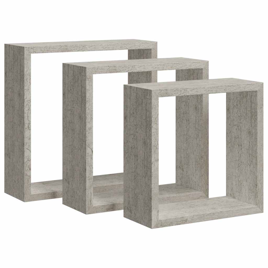 Würfelregale 3 Stk. Betongrau