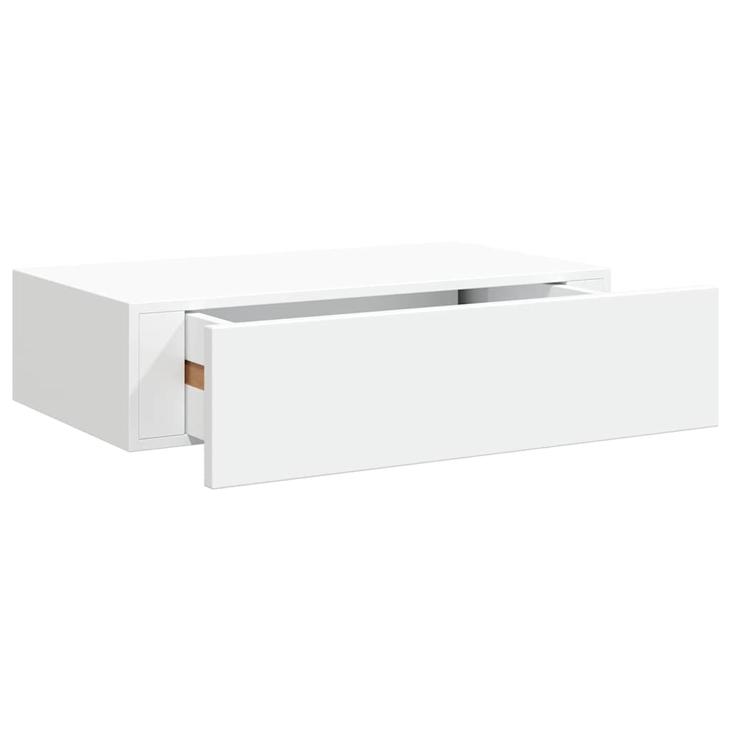 Wandregal mit Schublade Weiß 40x23,5x10 cm MDF