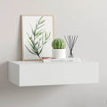 Wandregal mit Schublade Weiß 40x23,5x10 cm MDF