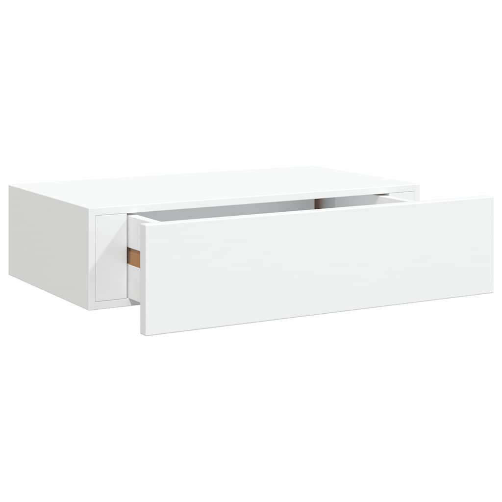 Wandregale mit Schubladen 2 Stk. Weiß 40x23,5x10 cm MDF