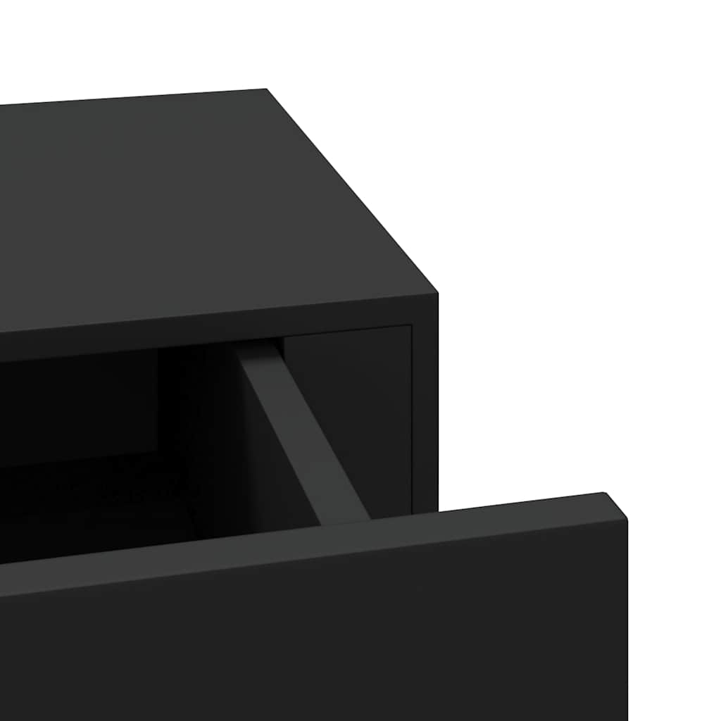 Wandregal mit Schublade Schwarz 40x23,5x10 cm MDF