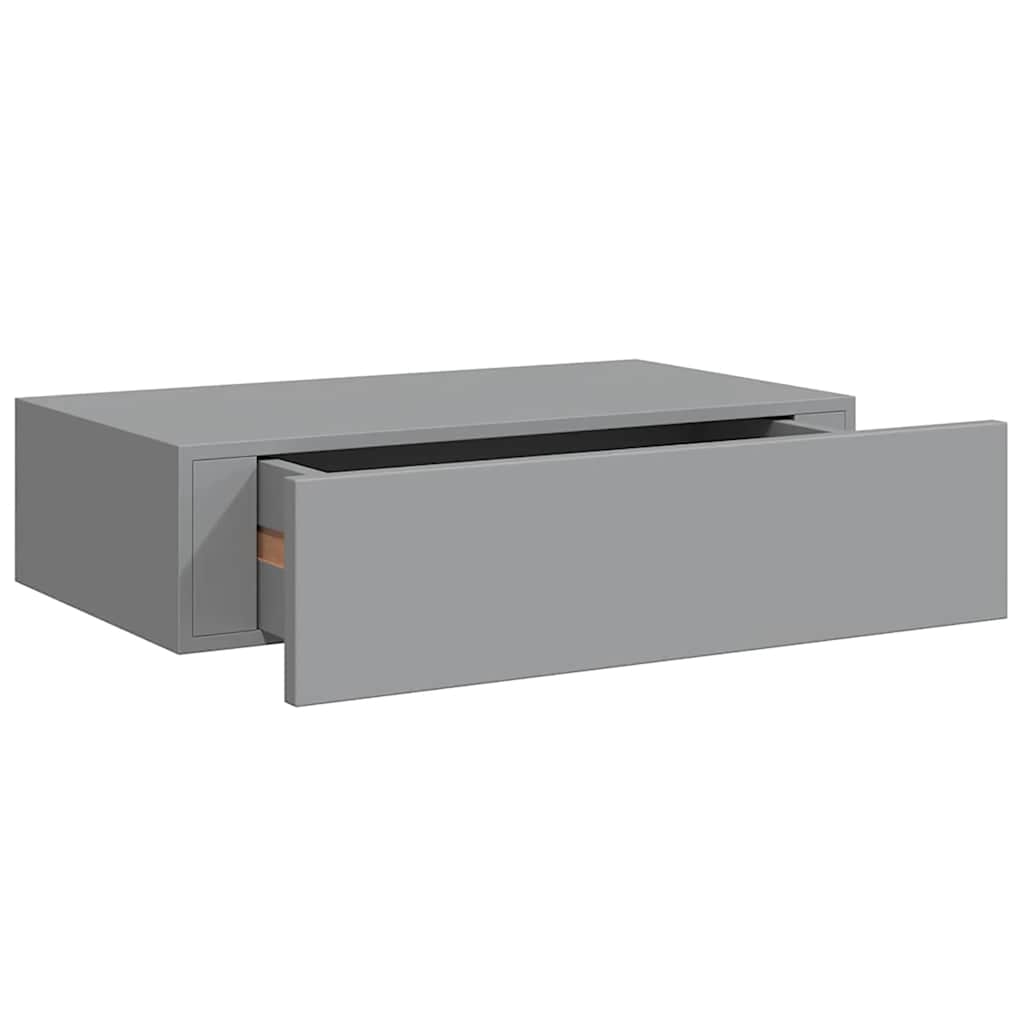 Wandregal mit Schublade Grau 40x23,5x10 cm MDF