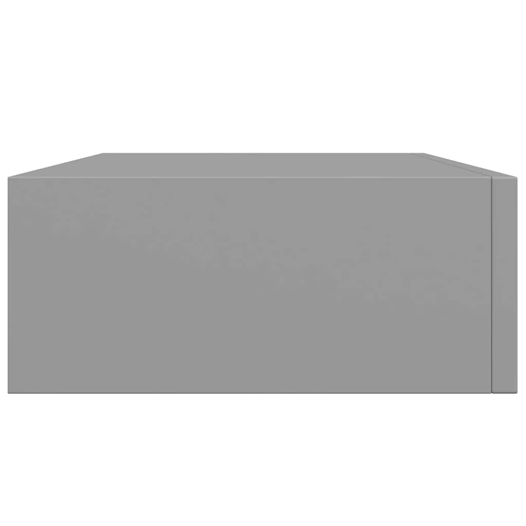 Wandregal mit Schublade Grau 40x23,5x10 cm MDF