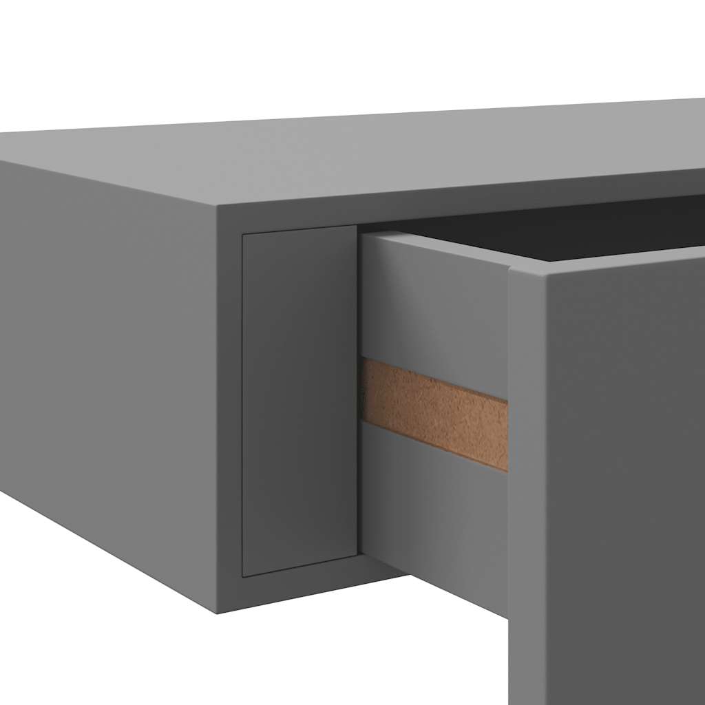 Wandregal mit Schublade Grau 40x23,5x10 cm MDF