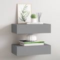 Wandregale mit Schubladen 2 Stk. Grau 40x23,5x10 cm MDF