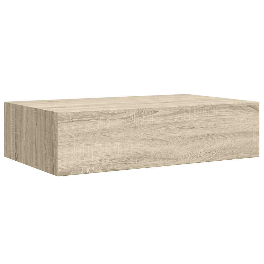 Wandregal mit Schublade Eichen-Optik 40x23,5x10 cm MDF