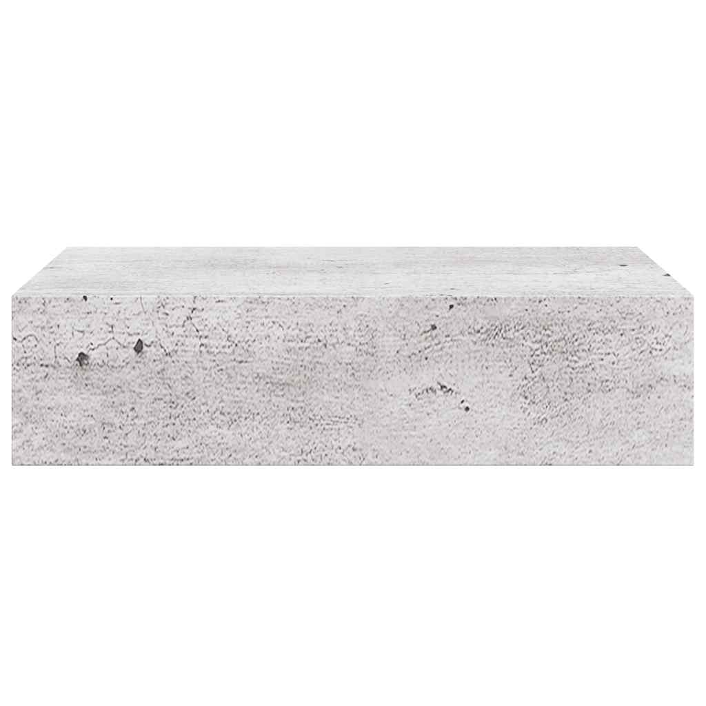 Wandregal mit Schublade Betongrau 40x23,5x10 cm MDF