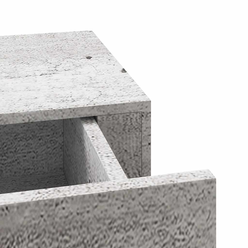 Wandregal mit Schublade Betongrau 40x23,5x10 cm MDF