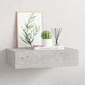 Wandregal mit Schublade Betongrau 40x23,5x10 cm MDF