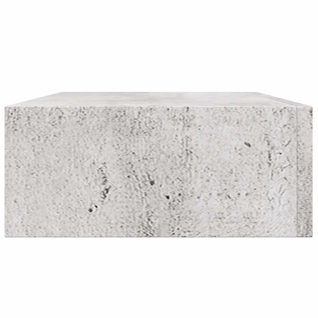 Wandregale mit Schubladen 2 Stk. Betongrau 40x23,5x10 cm MDF