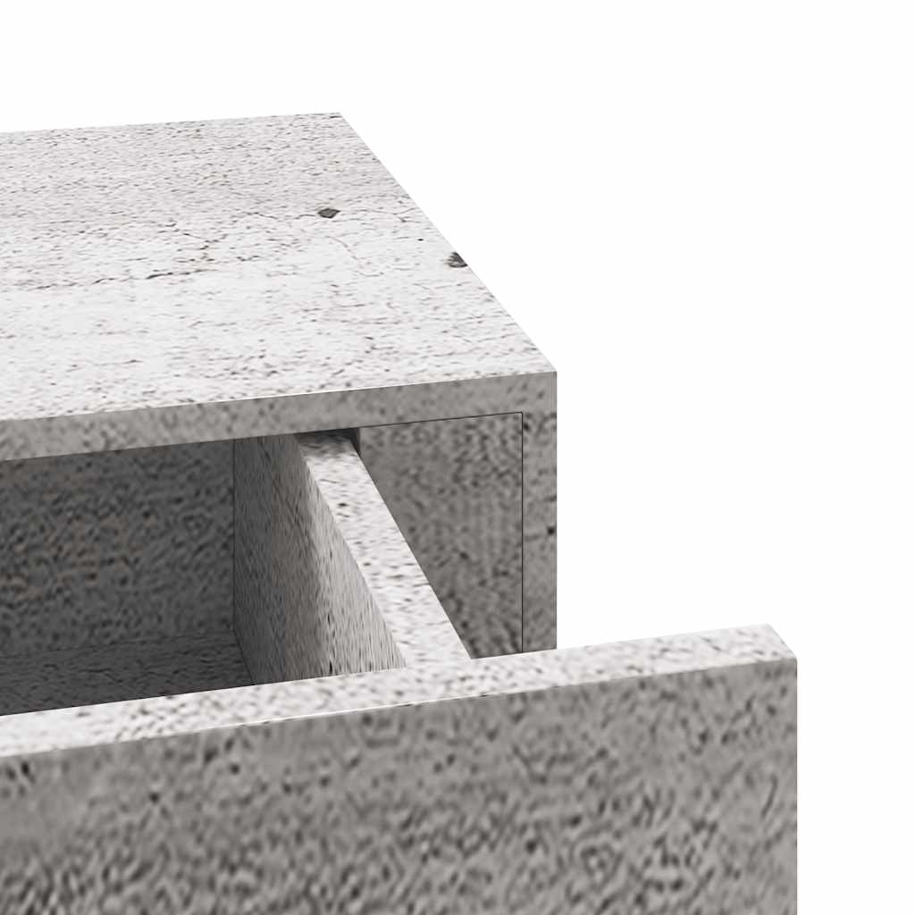 Wandregale mit Schubladen 2 Stk. Betongrau 40x23,5x10 cm MDF