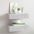 Wandregale mit Schubladen 2 Stk. Betongrau 40x23,5x10 cm MDF