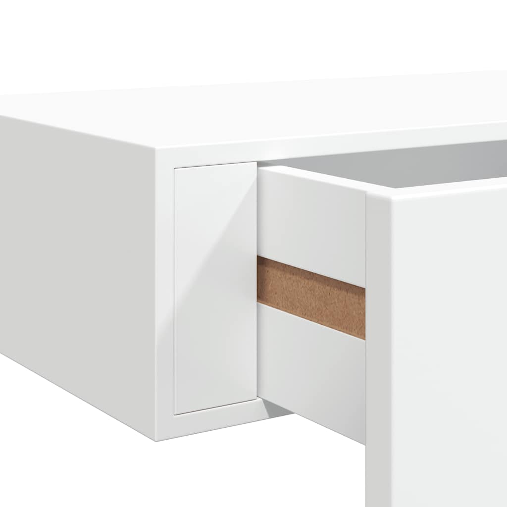 Wandregal mit Schublade Weiß 60x23,5x10 cm MDF