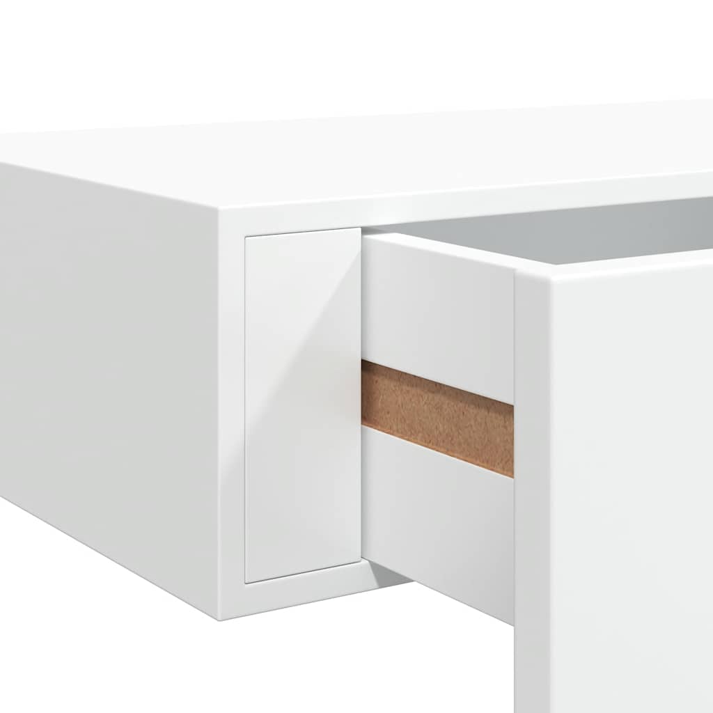 Wandregale mit Schubladen 2 Stk. Weiß 60x23,5x10 cm MDF