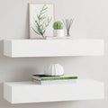 Wandregale mit Schubladen 2 Stk. Weiß 60x23,5x10 cm MDF