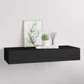 Wandregal mit Schublade Schwarz 60x23,5x10 cm MDF