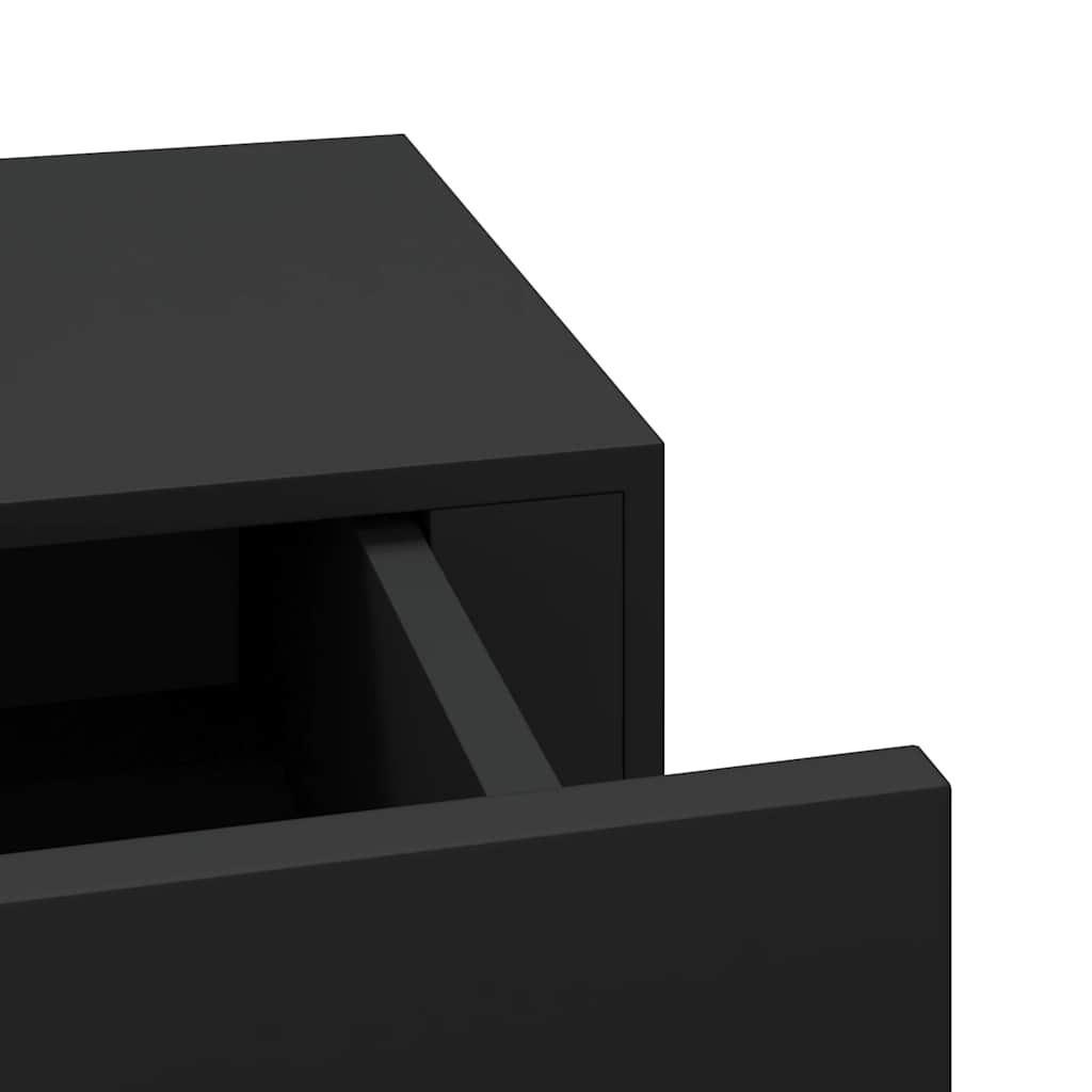 Wandregale mit Schubladen 2 Stk. Schwarz 60x23,5x10 cm MDF
