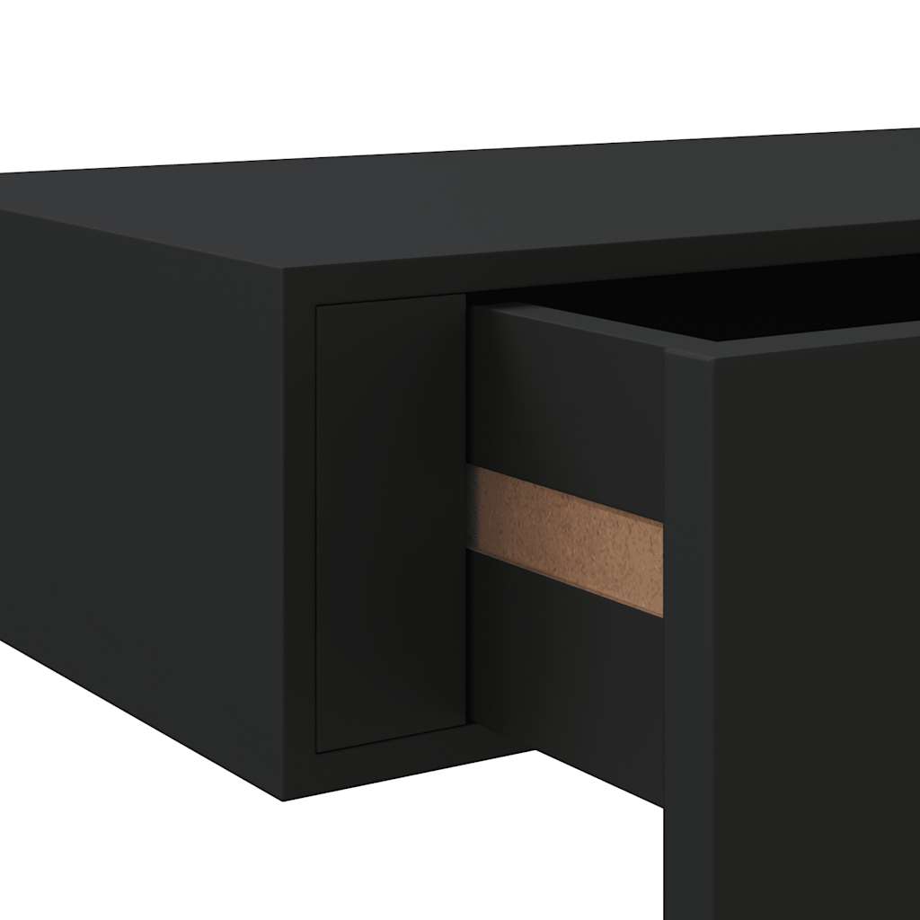 Wandregale mit Schubladen 2 Stk. Schwarz 60x23,5x10 cm MDF