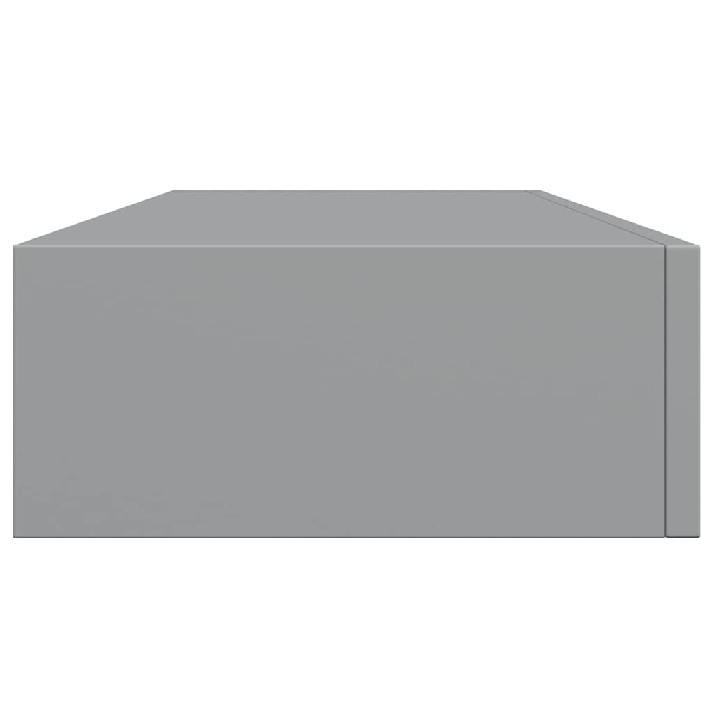 Wandregal mit Schublade Grau 60x23,5x10 cm MDF