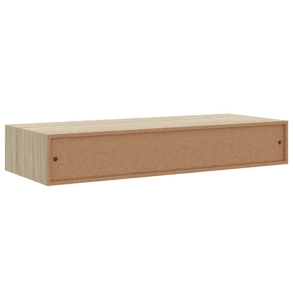 Wandregale mit Schubladen 2 Stk. Grau 60x23,5x10 cm MDF
