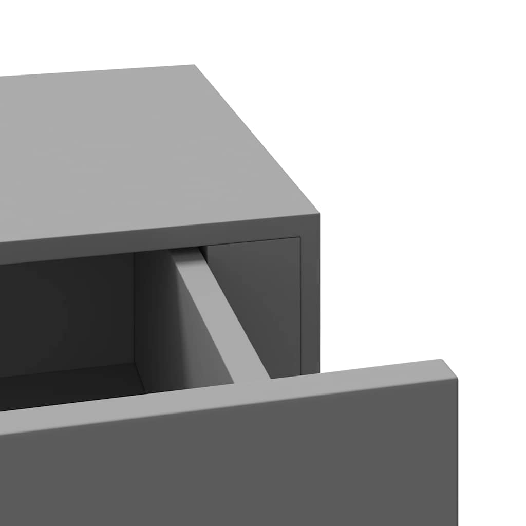 Wandregale mit Schubladen 2 Stk. Grau 60x23,5x10 cm MDF