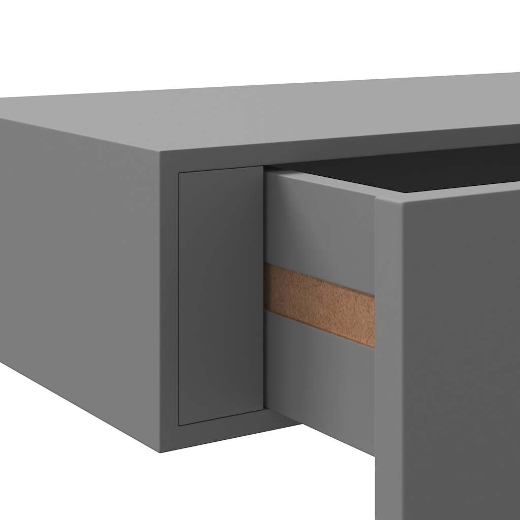 Wandregale mit Schubladen 2 Stk. Grau 60x23,5x10 cm MDF