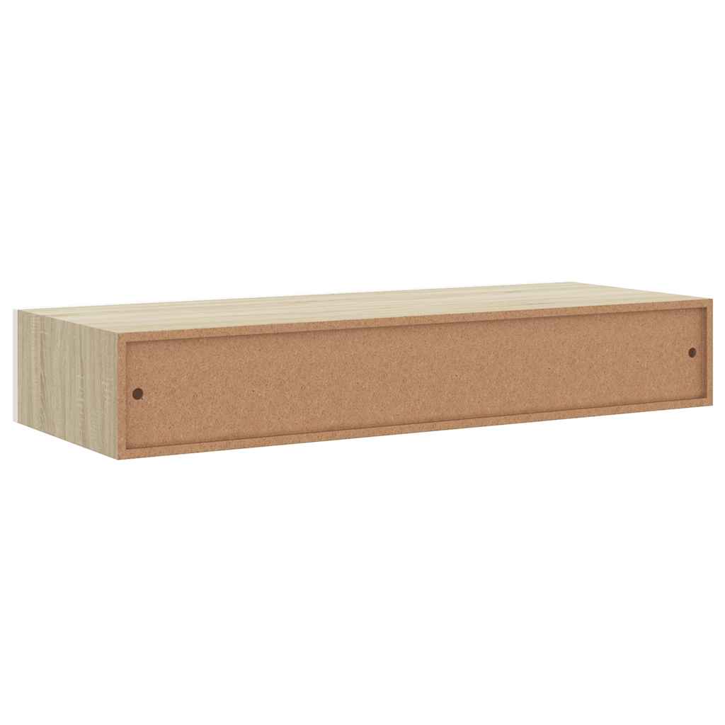 Wandschubladenregale 2 Stk. Eiche und Weiß 60x23,5x10cm MDF