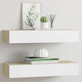 Wandschubladenregale 2 Stk. Eiche und Weiß 60x23,5x10cm MDF