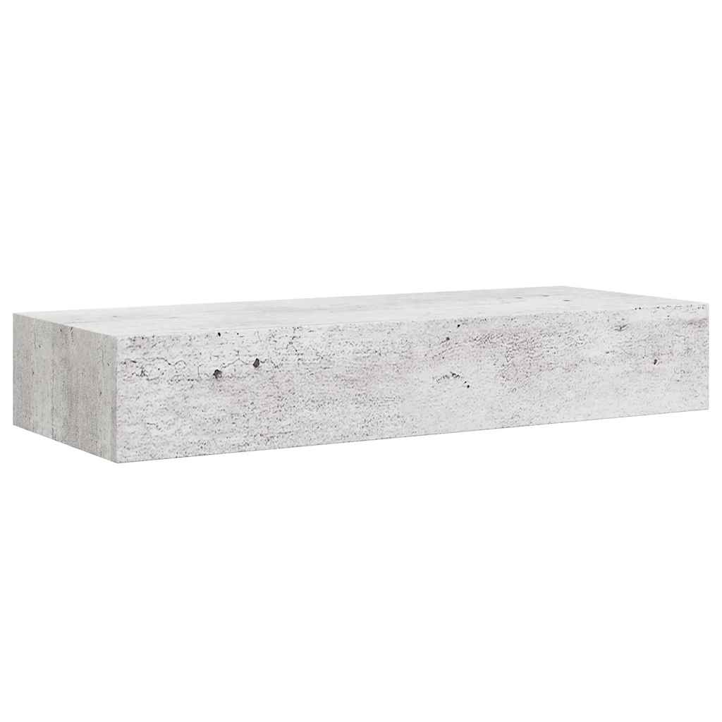 Wandregal mit Schublade Betongrau 60x23,5x10 cm MDF