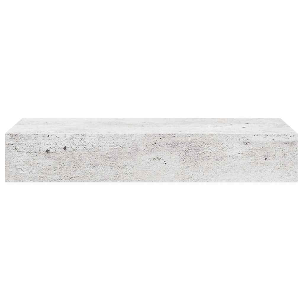 Wandregal mit Schublade Betongrau 60x23,5x10 cm MDF