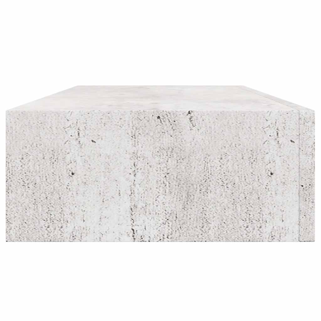 Wandregal mit Schublade Betongrau 60x23,5x10 cm MDF