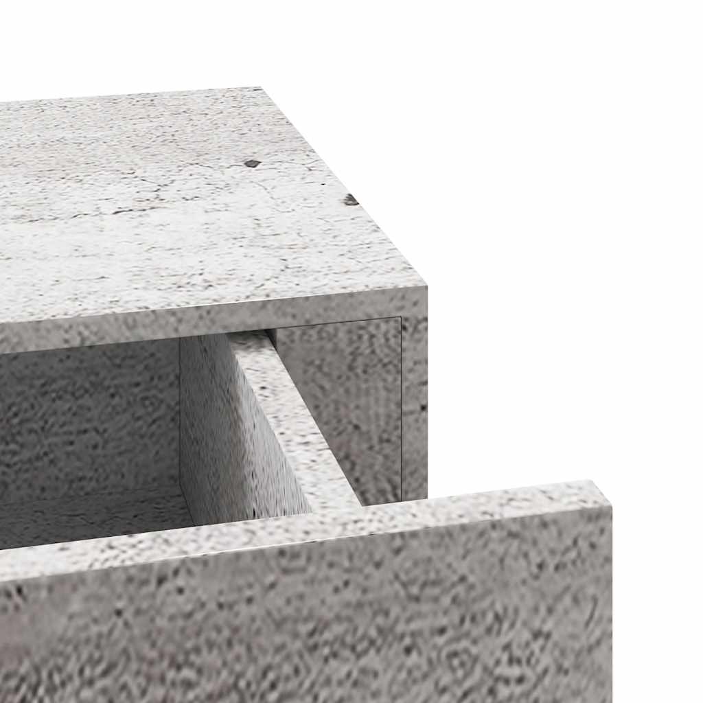 Wandregal mit Schublade Betongrau 60x23,5x10 cm MDF