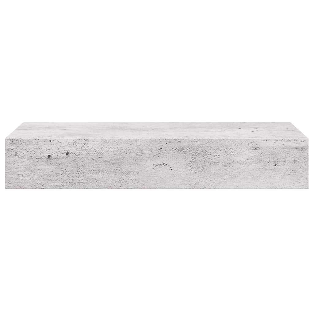 Wandregale mit Schubladen 2 Stk. Betongrau 60x23,5x10 cm MDF