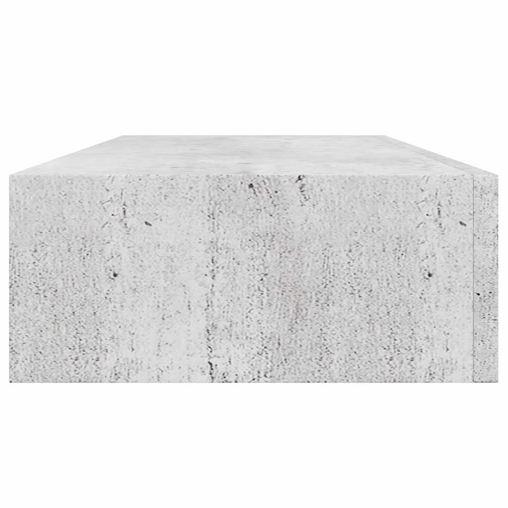 Wandregale mit Schubladen 2 Stk. Betongrau 60x23,5x10 cm MDF
