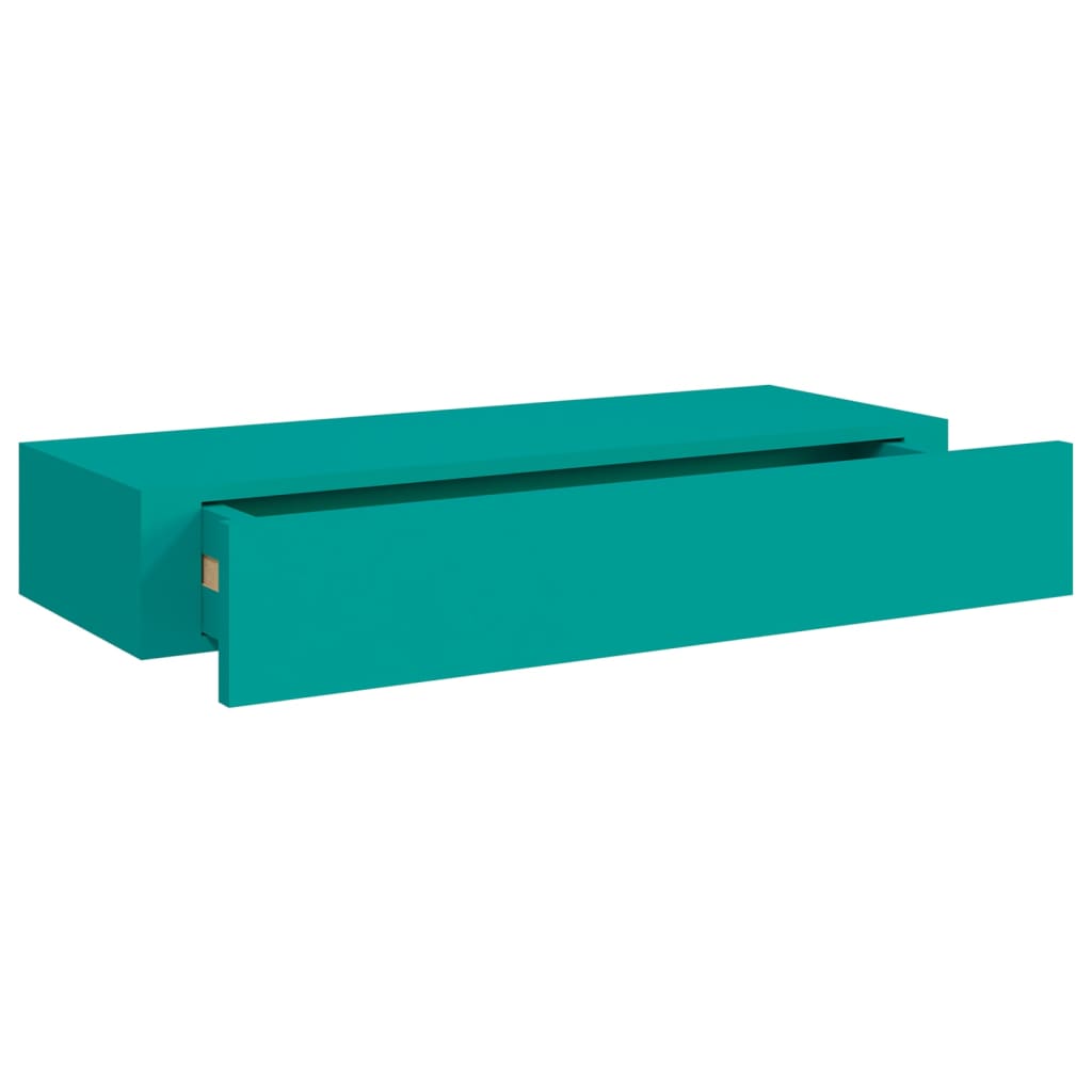 Wand-Schubladenregal Blau 60x23,5x10 cm MDF