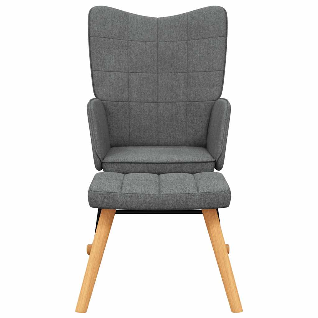 Schaukelsessel mit Hocker Dunkelgrau Stoff