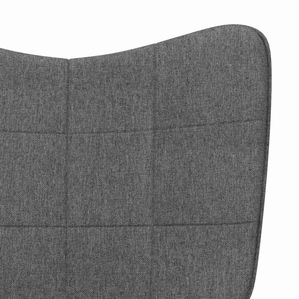 Schaukelsessel mit Hocker Dunkelgrau Stoff