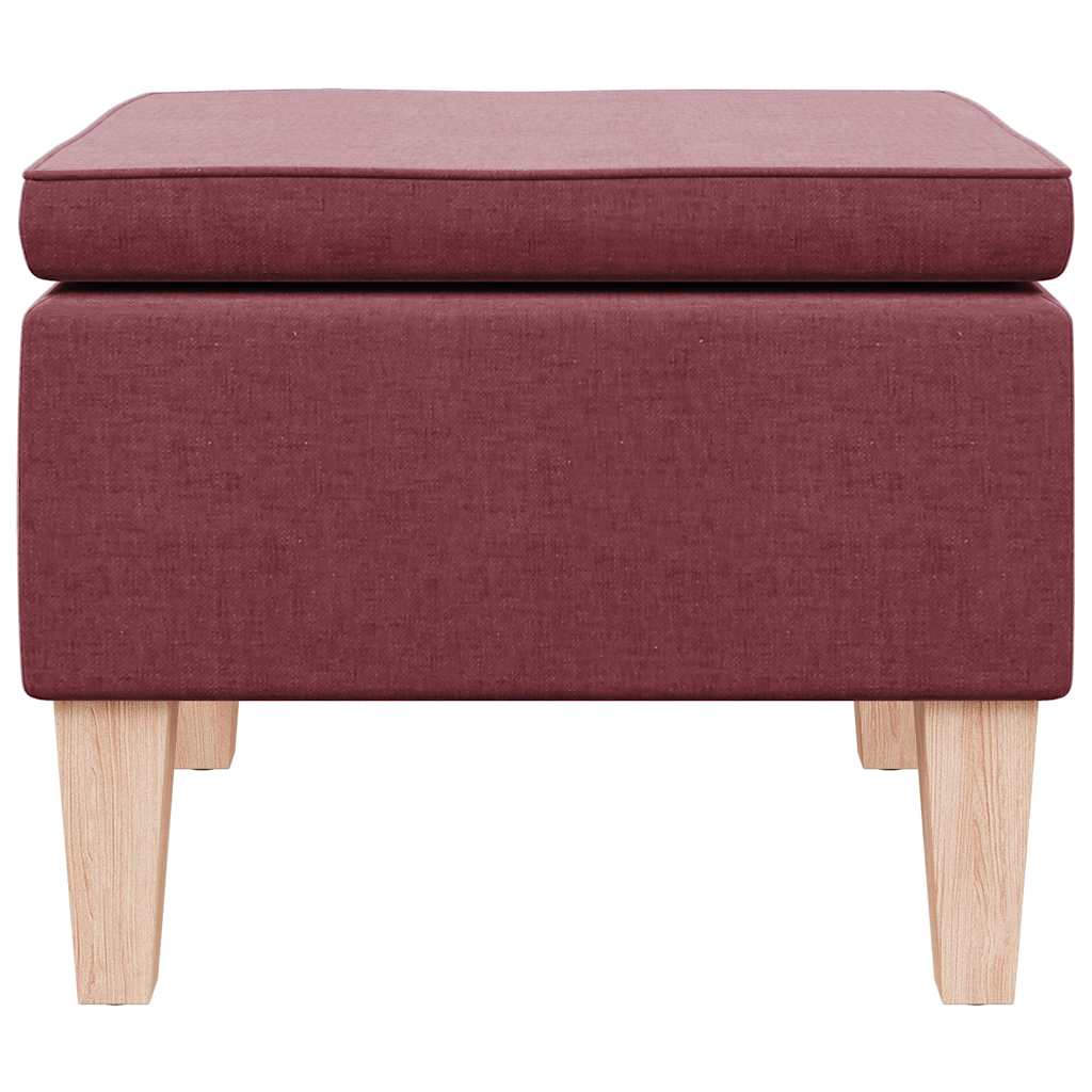 Hocker mit Holzbeinen Weinrot Stoff