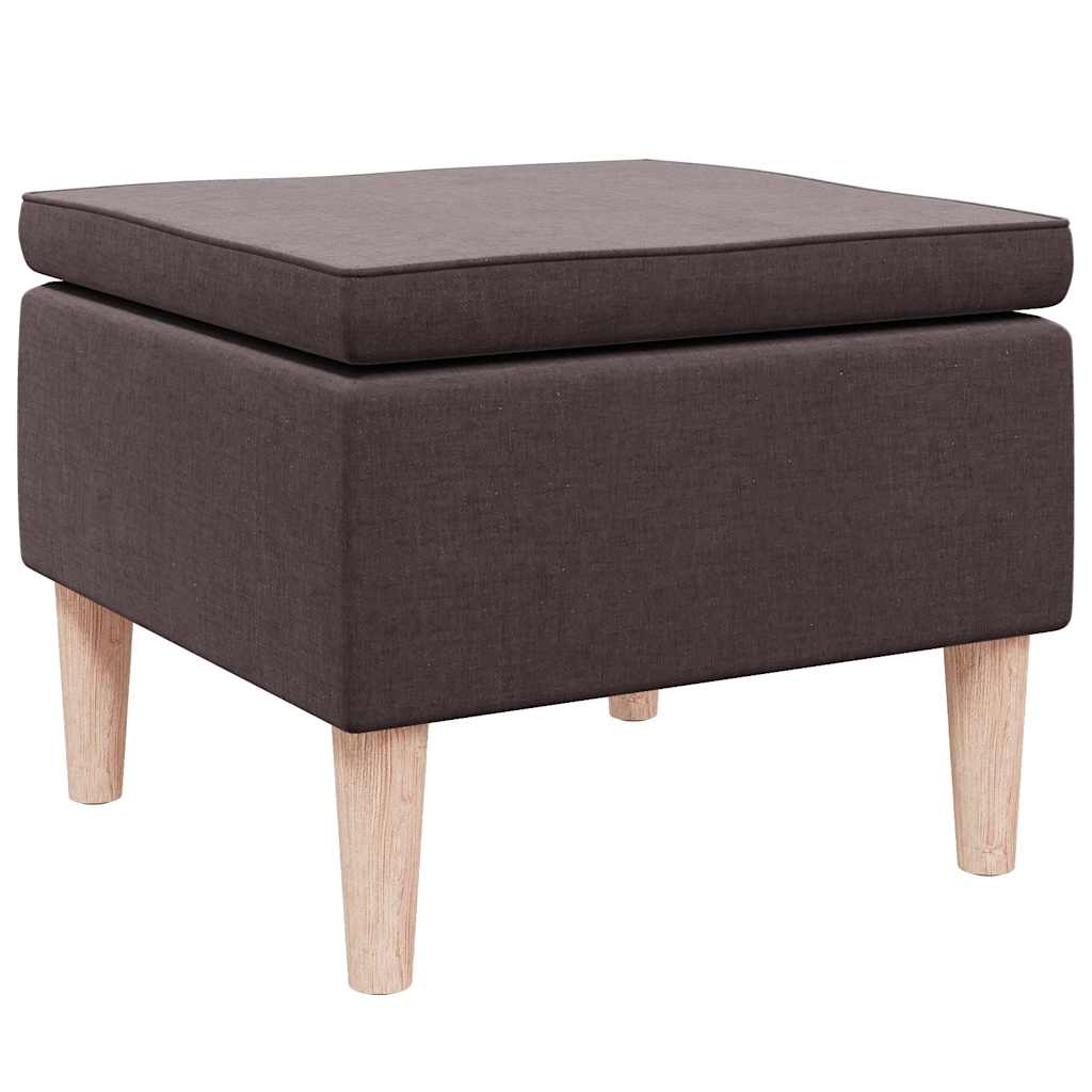 Hocker mit Holzbeinen Dunkelbraun Stoff
